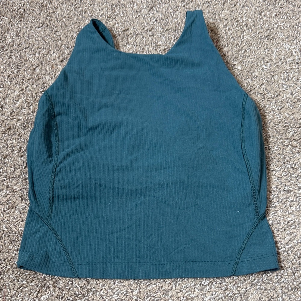 Teal Lululemon Women's Cropped Tank Top